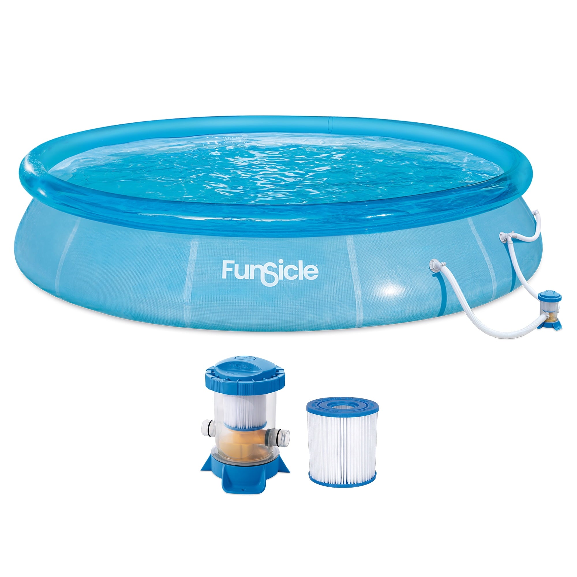 Funsicle 12ft x 30in Round Sea-Thru QuickSet Above Ground Pool with Cartridge Filter Pump, Age 6 & up