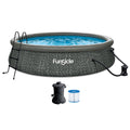 Funsicle Quickset 14’ x 36” Round Inflatable Top Ring Above Ground Swimming Pool Set