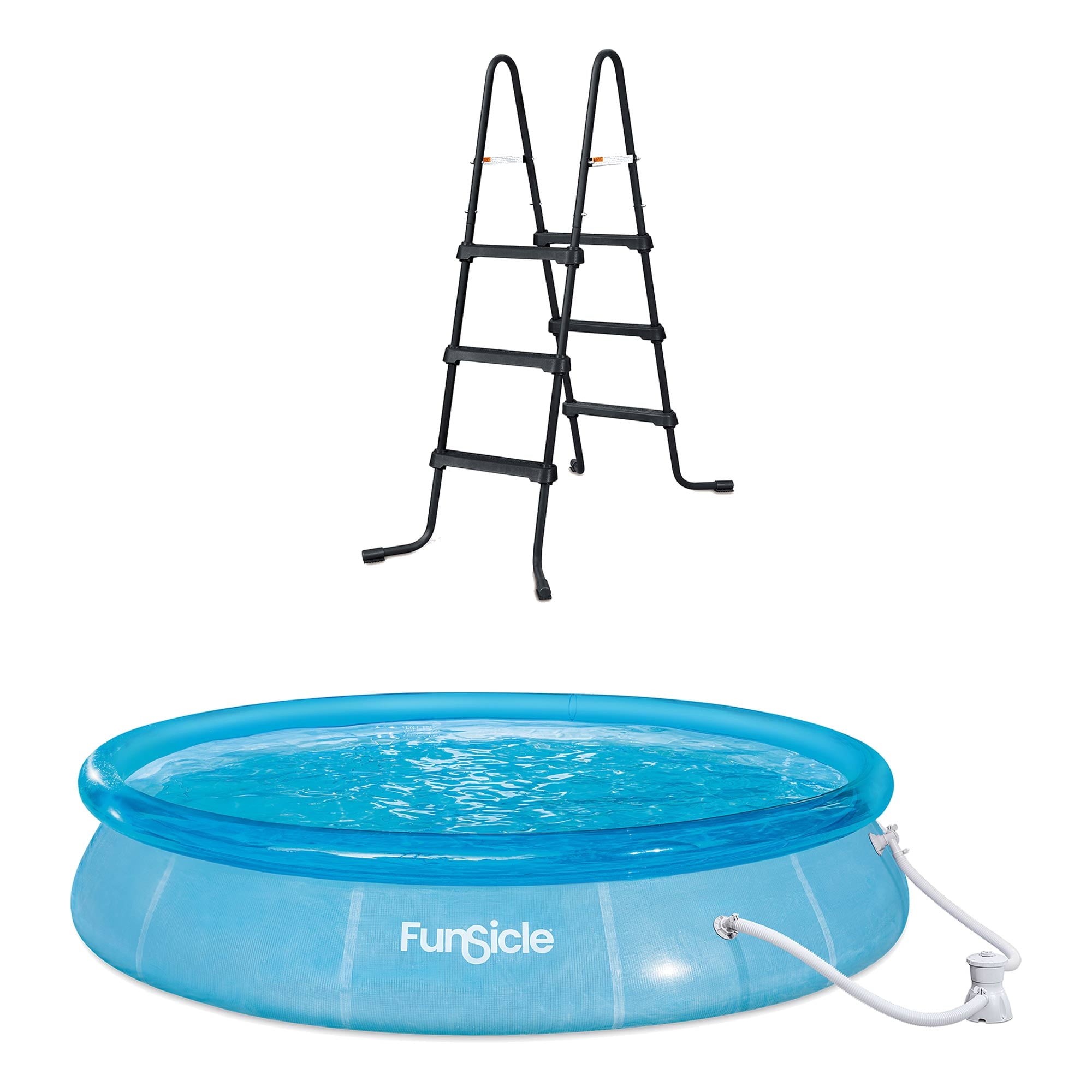 Funsicle 12ft x 30in Round Sea-Thru QuickSet Above Ground Pool with Cartridge Filter Pump, Age 6 & up
