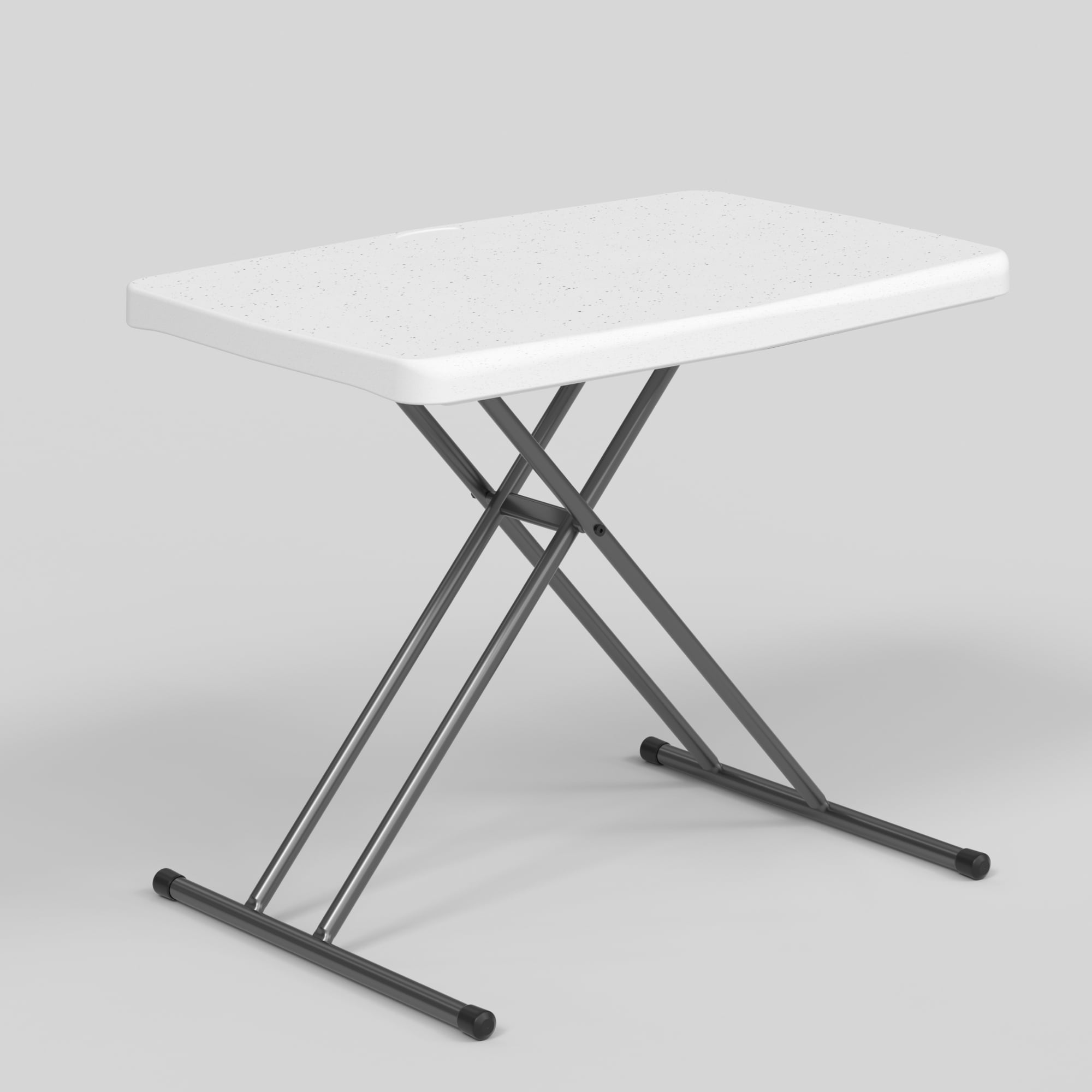 WASUHE 30 Small Folding Table, Height Adjustment Tv Tray Table, Practical Portable Tv Dinner Table for Eating, Sofa, Indoor/Outdoor, White
