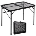OHHANI Folding Grill Table, 3 ft Portable Outdoor Bbq Picnic Table, Easy Storage for Camping, Black
