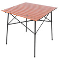 Ozark Trail Hazel Creek Square Folding Aluminum Roll-Top Camp Table, Brown
