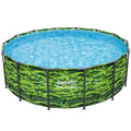 Bestway Steel Pro Max 14'x48 Camo Pool Set | Durable Construction, Easy Assembly, and All-Inclusive Accessories - above ground pool set with filter pump, ladder, and pool cover - No Tools Required!