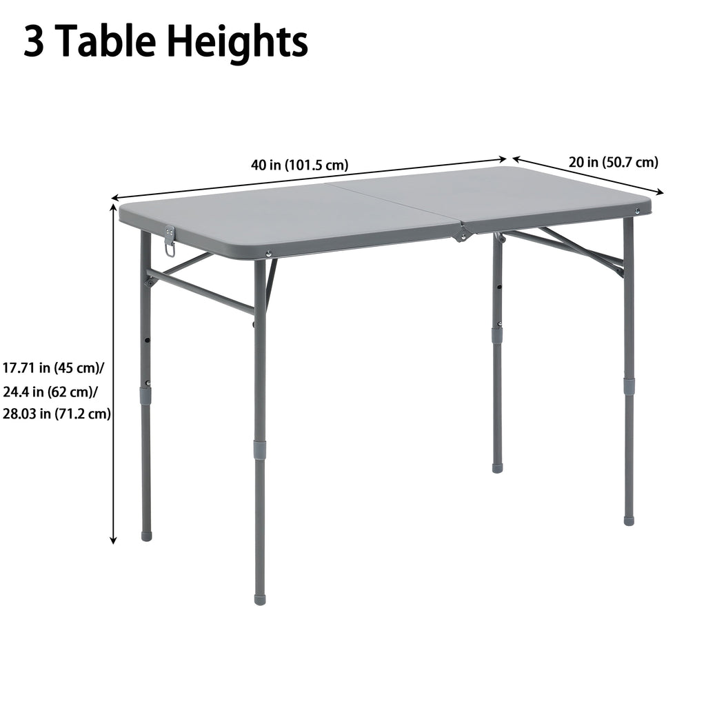 Mainstays 40 Adjustable Height Centerfold Folding Table, Black
