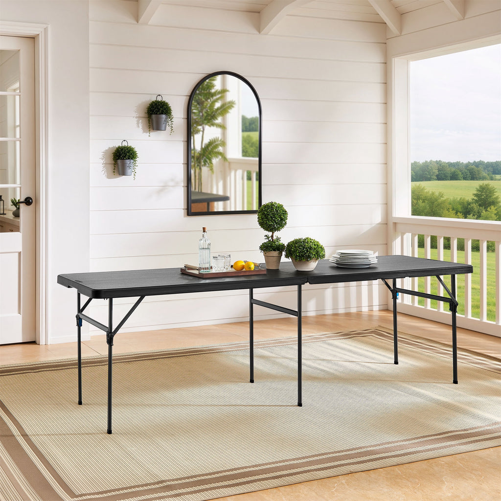 Mainstays 8' Rectangle Centerfold Folding Table, White