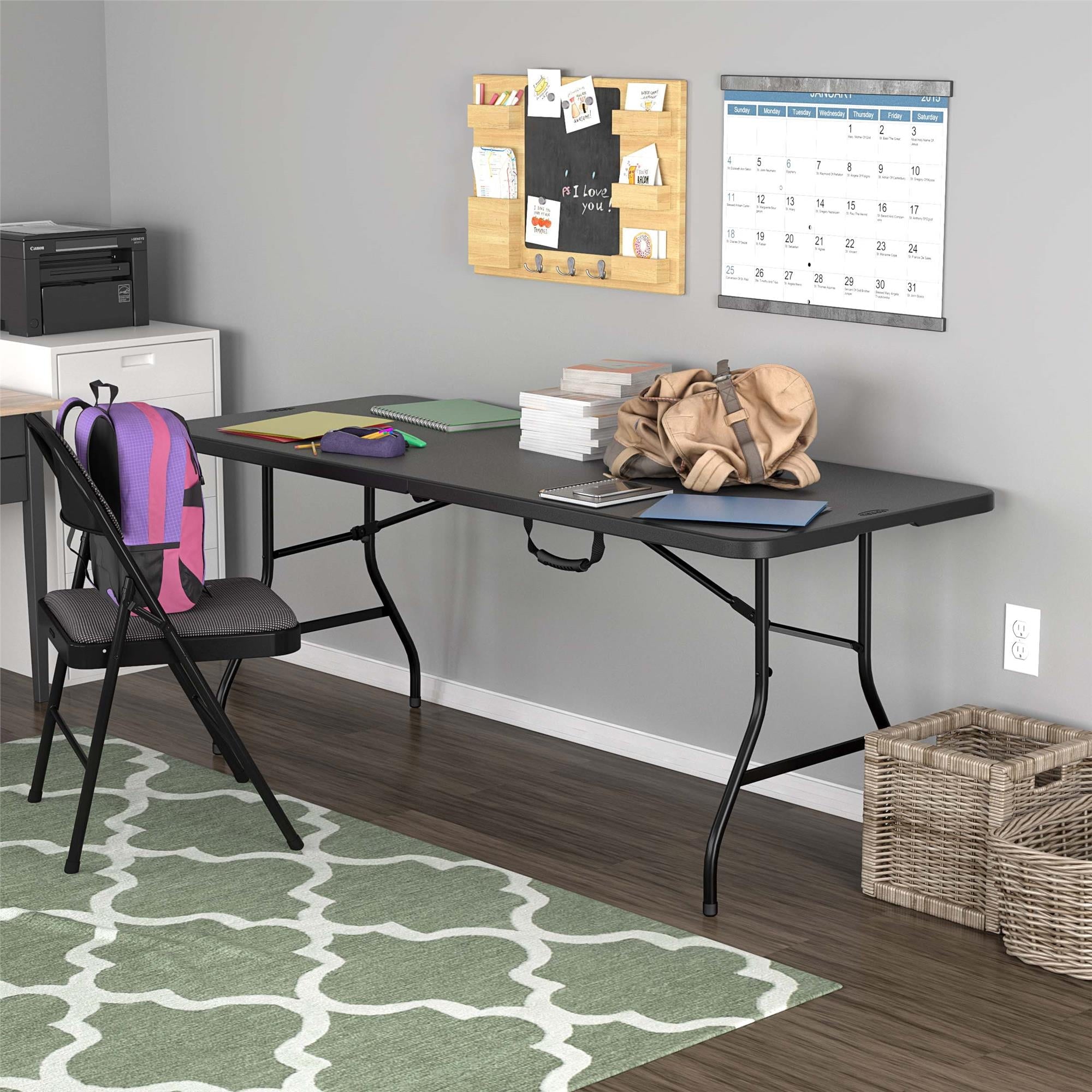 Cosco 6 Foot Premium Folding Table, White Speckle