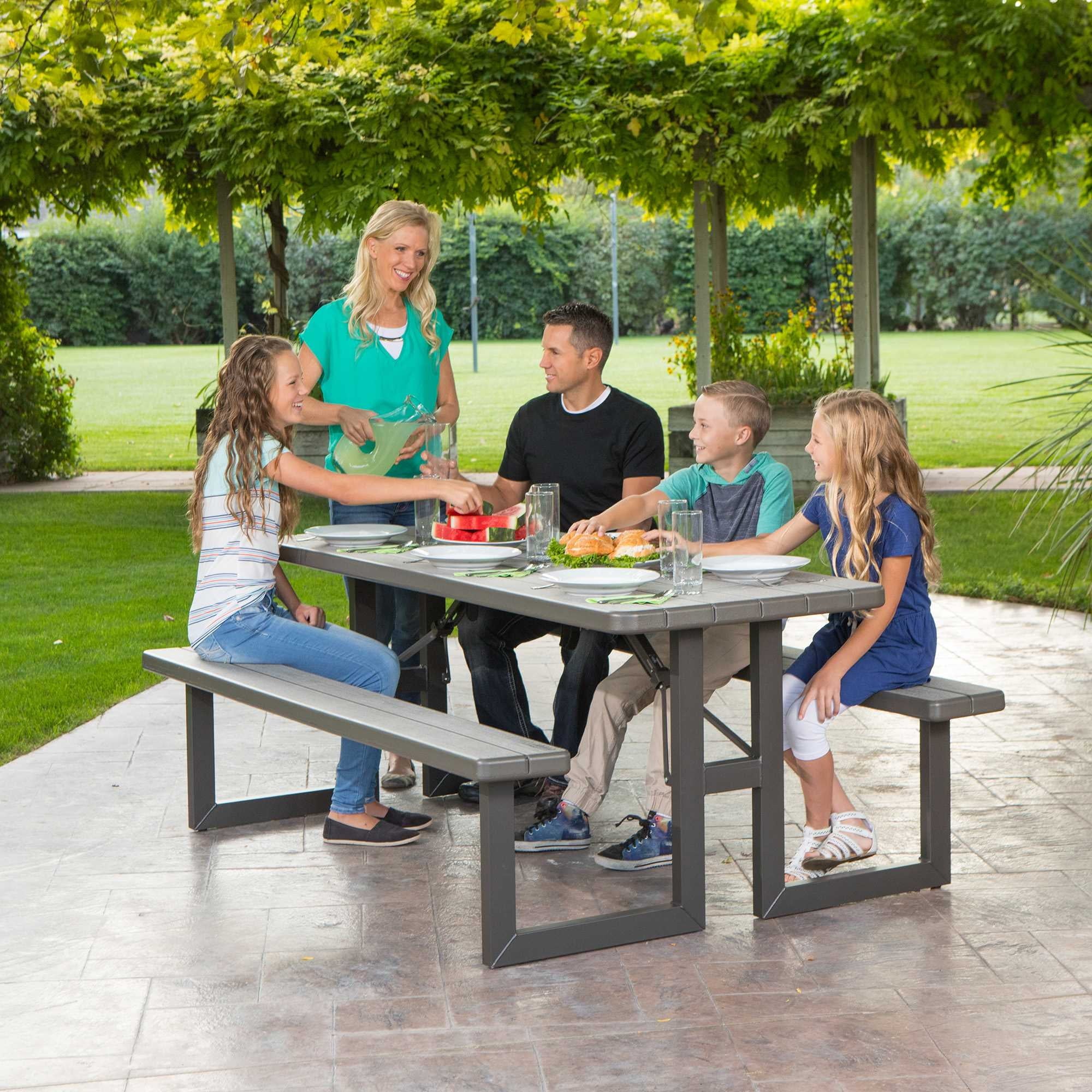 Lifetime 6-Foot Craftsman Outdoor Polyethylene Folding Picnic Table
