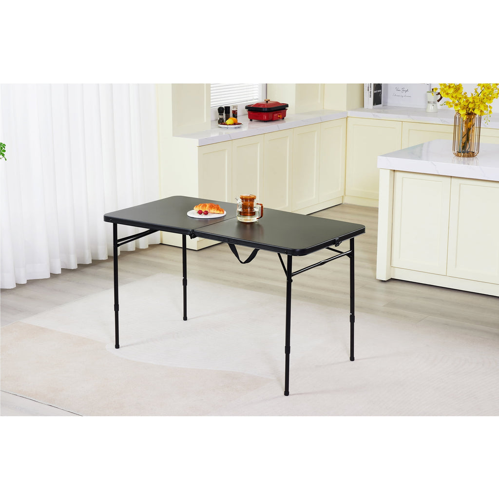 Mainstays 4' Adjustable Height Centerfold Folding Table, Black