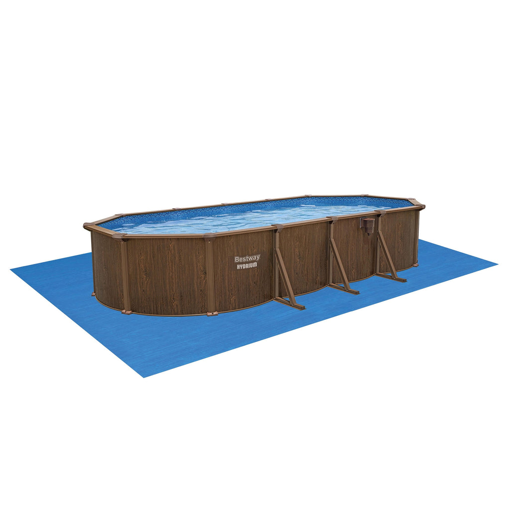 Bestway Hydrium 24' x 12' x 52 Steel Side Wall Above Ground Pool w/ Sand Pump & Accessories