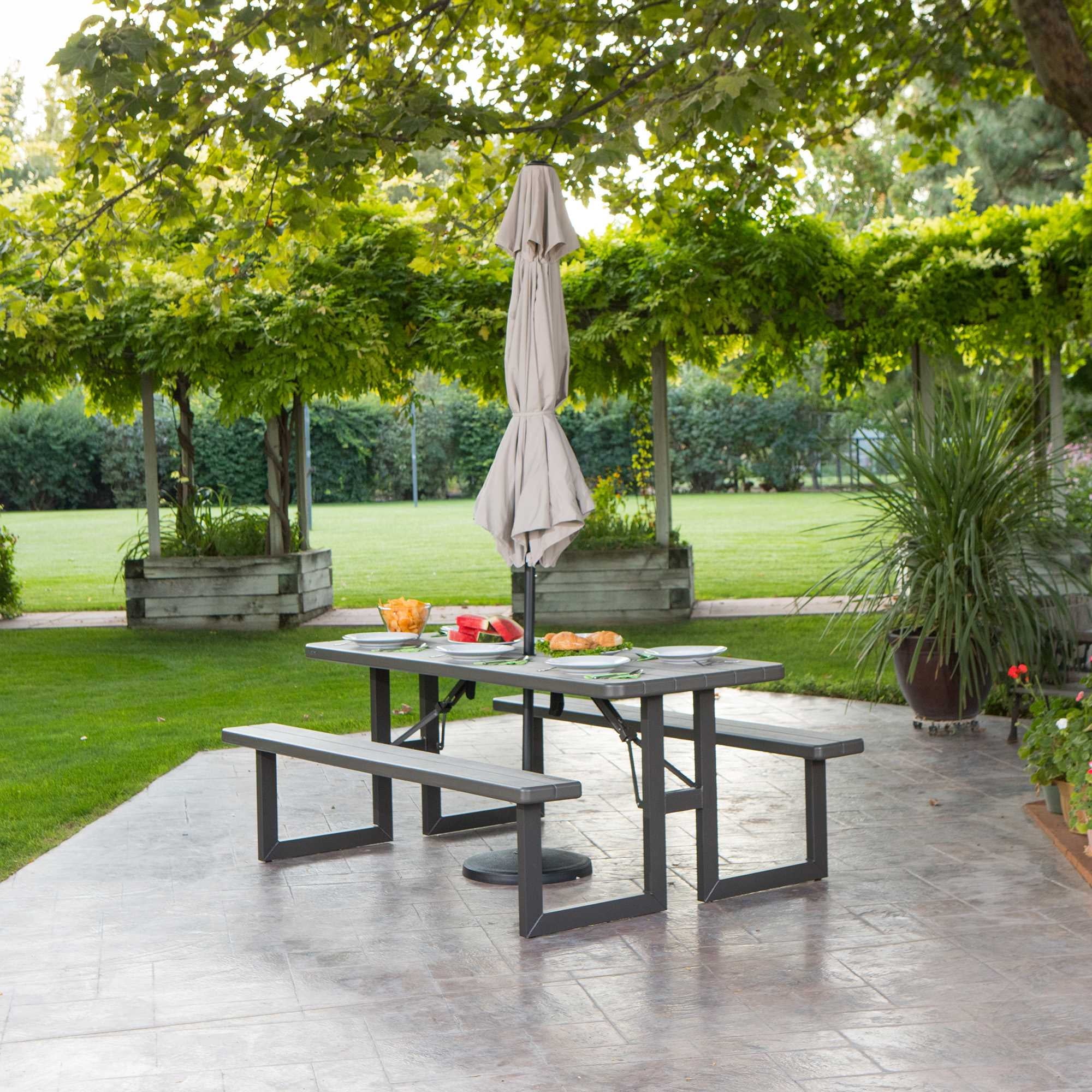 Lifetime 6-Foot Craftsman Outdoor Polyethylene Folding Picnic Table