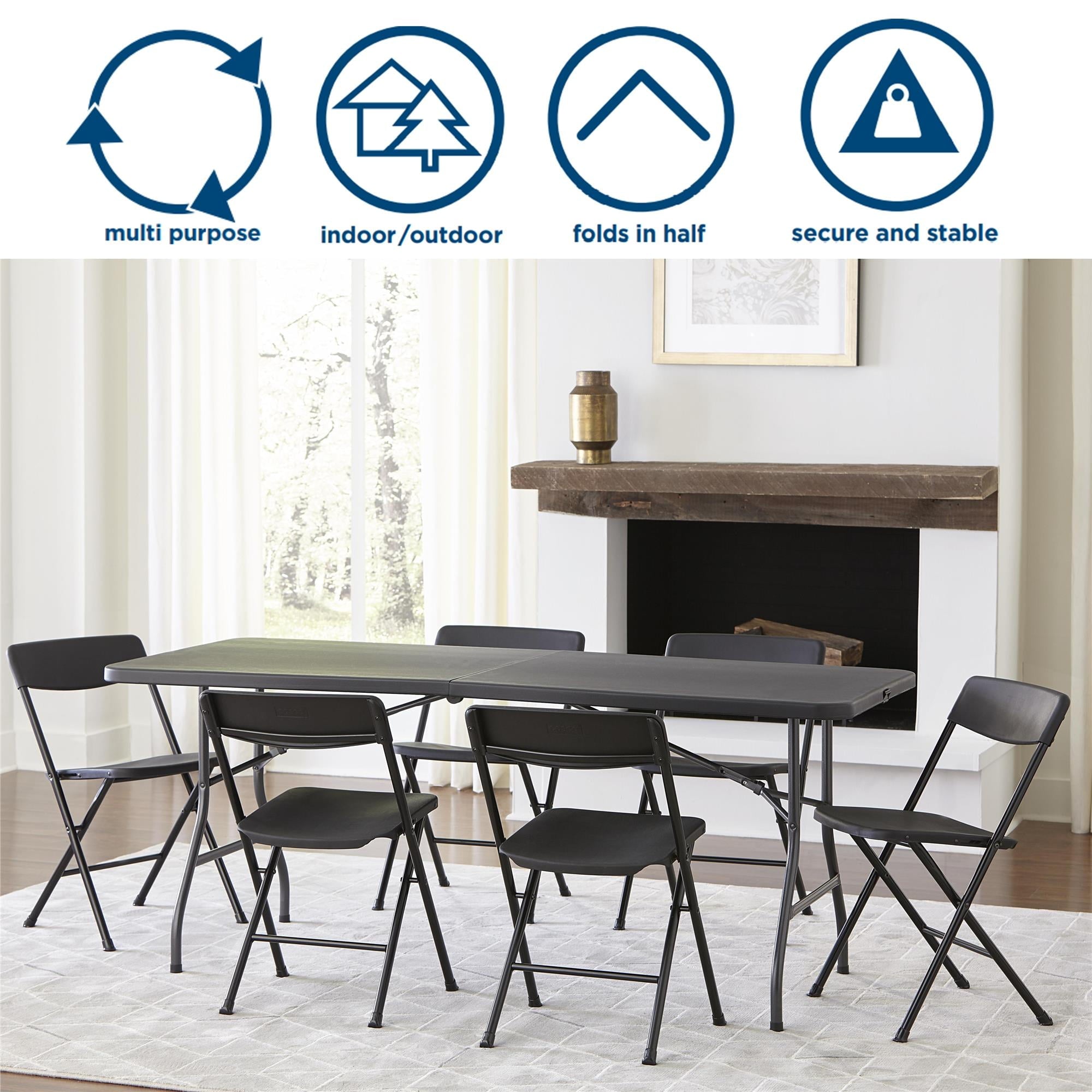 Cosco 6 Foot Premium Folding Table, White Speckle