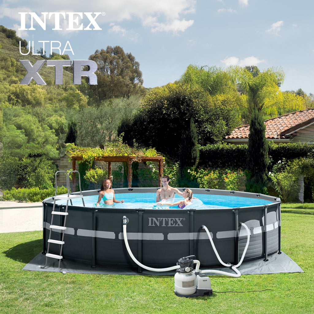 INTEX 18ft x 52in Ultra XTR Above Ground Swimming Pool, Sand Filter Pump, & Automatic Vacuum Cleaner