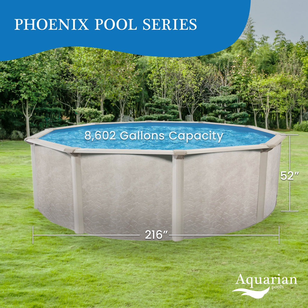 Aquarian Phoenix 18' x 52 Steel Frame DIY Family Size Above Ground Pool
