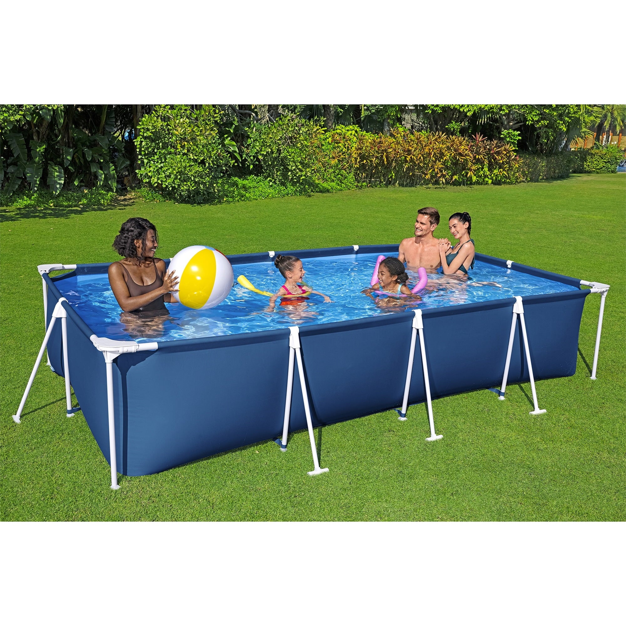 Bestway Steel Pro Rectangle Above Ground Pool Set, 12' x 6'7 x 26