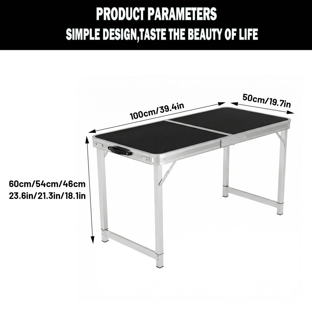 Beloadence Camping Table, Small Folding Table, Height Adjustable, for Camp, Cooking, BBQ, RV, Picnic
