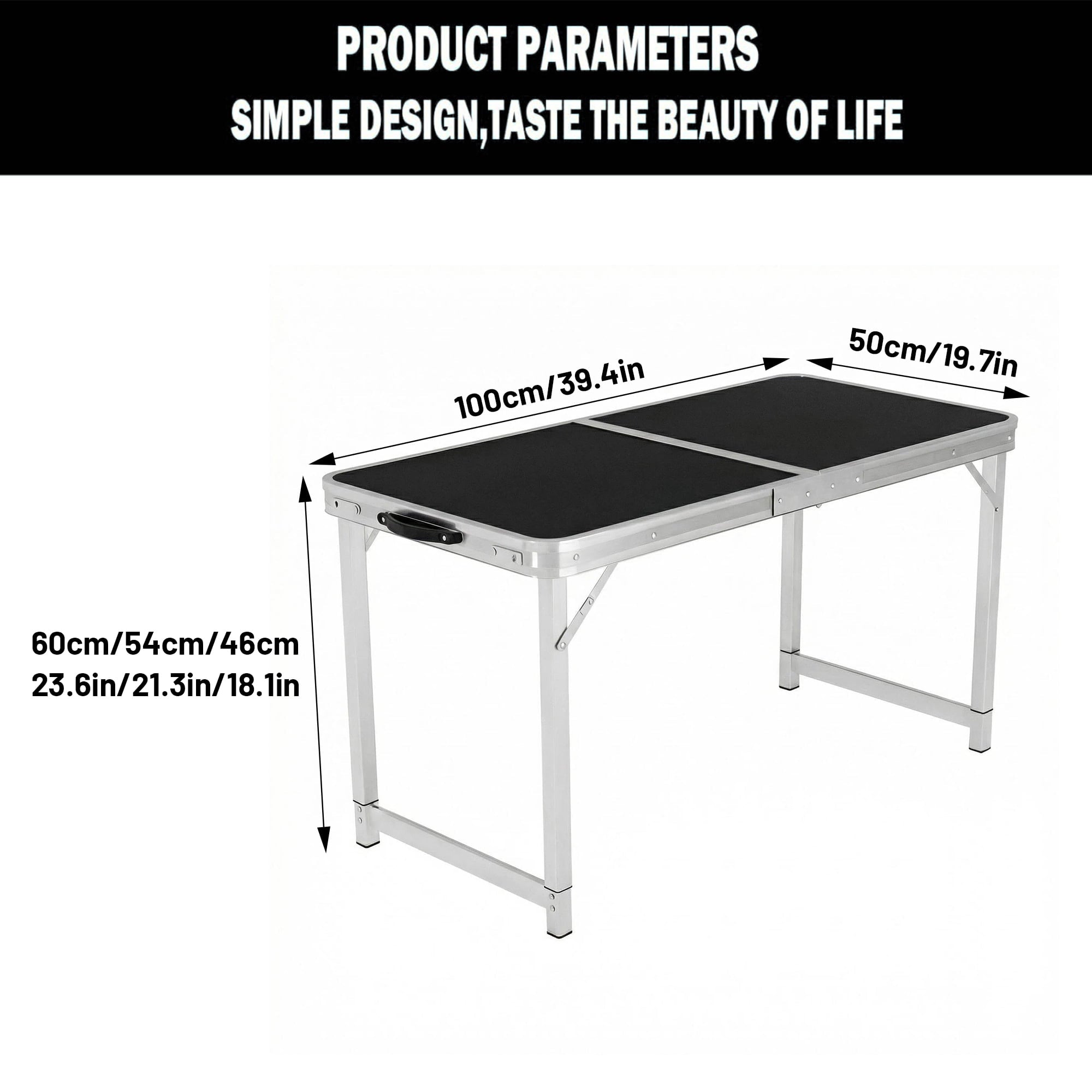 Beloadence Camping Table, Small Folding Table, Height Adjustable, for Camp, Cooking, BBQ, RV, Picnic