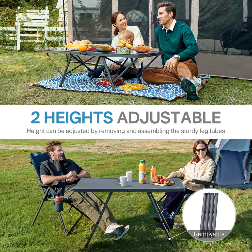PORTAL Lightweight Folding Camping Table, Aluminum Roll Up Folding Square Table with Carry Bag for Picnic, Backyards, BBQ