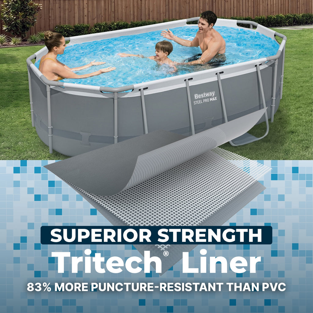 Bestway Steel Pro MAX 10 ft x 6 ft 7 In x 33 in, Oval Above Ground Pool Set, Outdoor Frame Swimming Pool