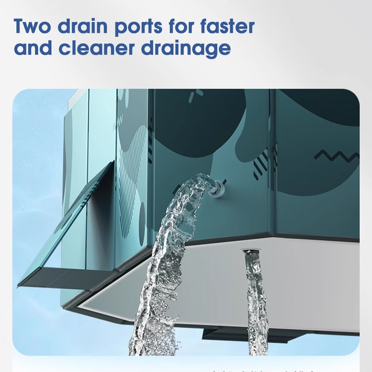 Hurber Foldable Swimming Pool, Large Non-Inflatable Adults Kiddie Outdoor Pools, Blue, 113 x 66 x 20