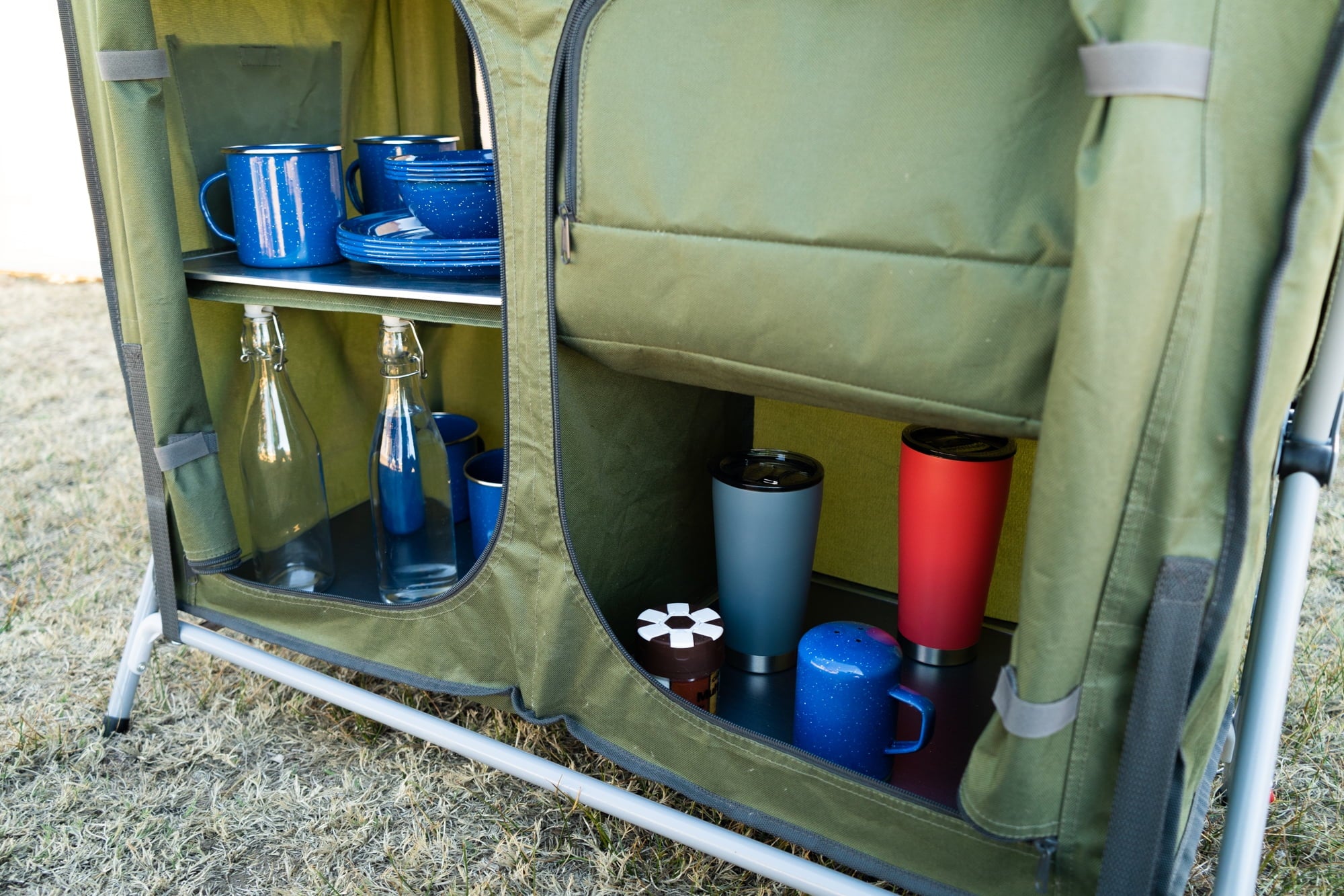 Ozark Trail Camping Table, Gray, 34.2Wx19.6Dx31.5H, New