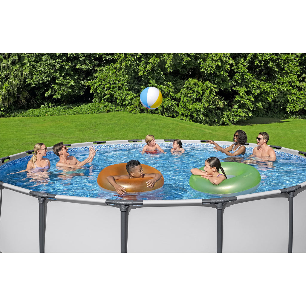 Bestway Steel Pro MAX 15'x42 Metal Frame Above Ground Pool Set w/ Pump, Ladder, & Cover