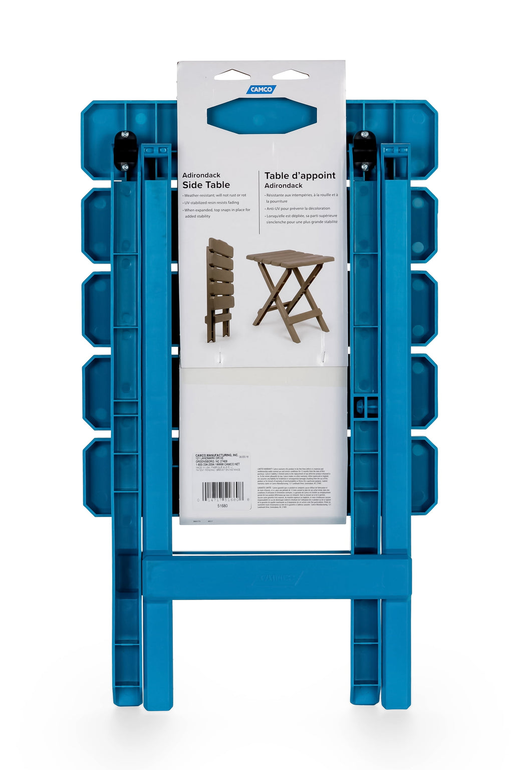 Camco Adirondack Table - Quick-Folding - Plastic, Mocha (51882)