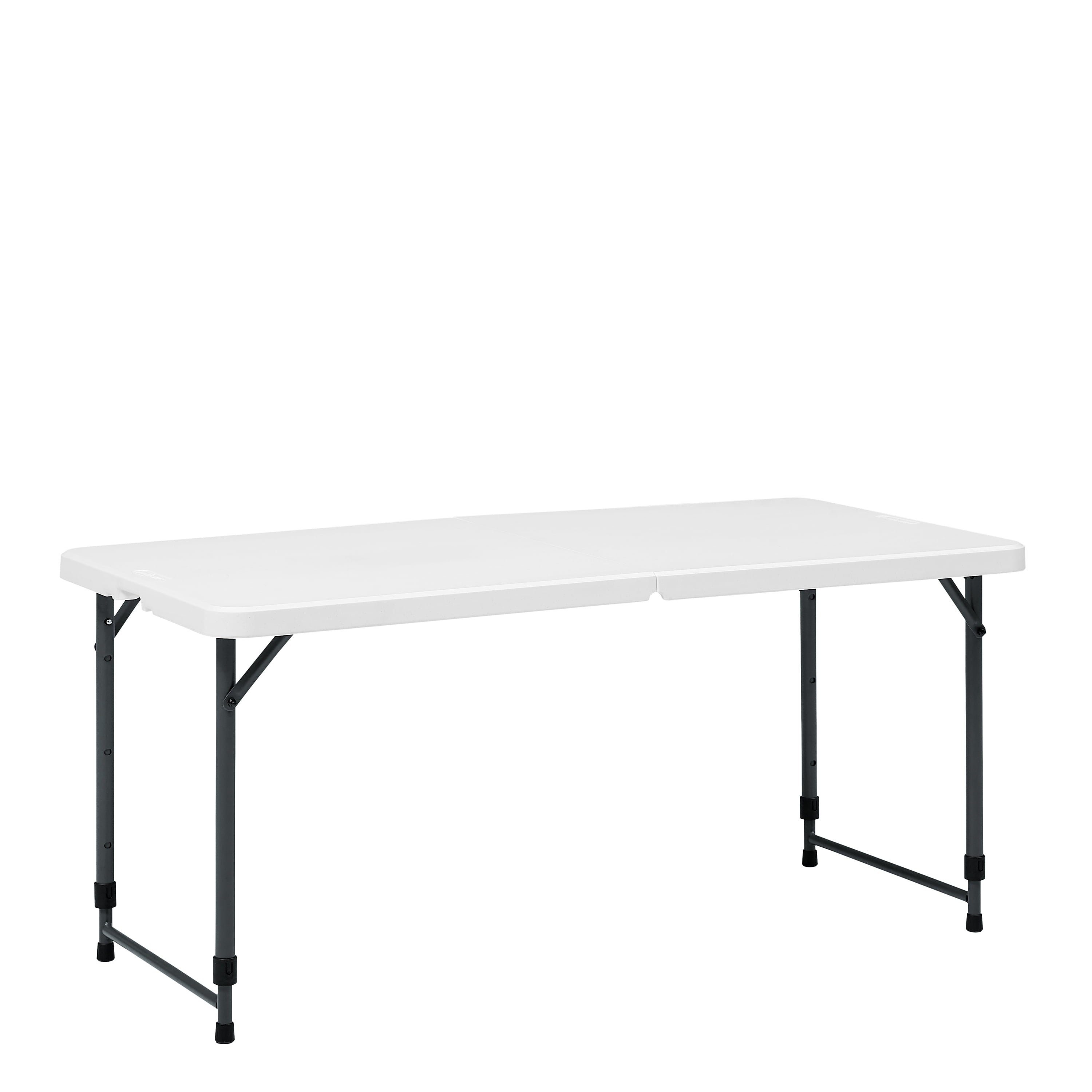 Mainstays 4' Adjustable Height Centerfold Folding Table, White
