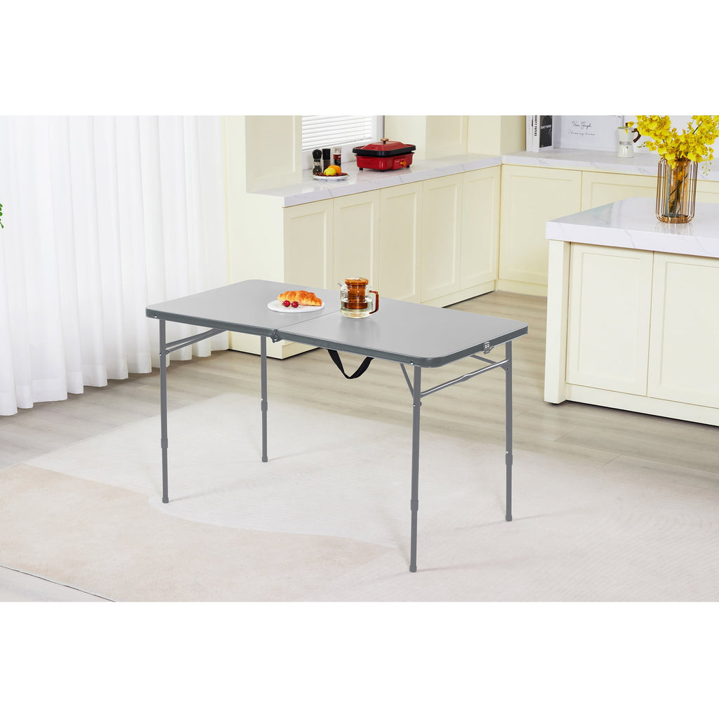 Mainstays 40 Adjustable Height Centerfold Folding Table, Black