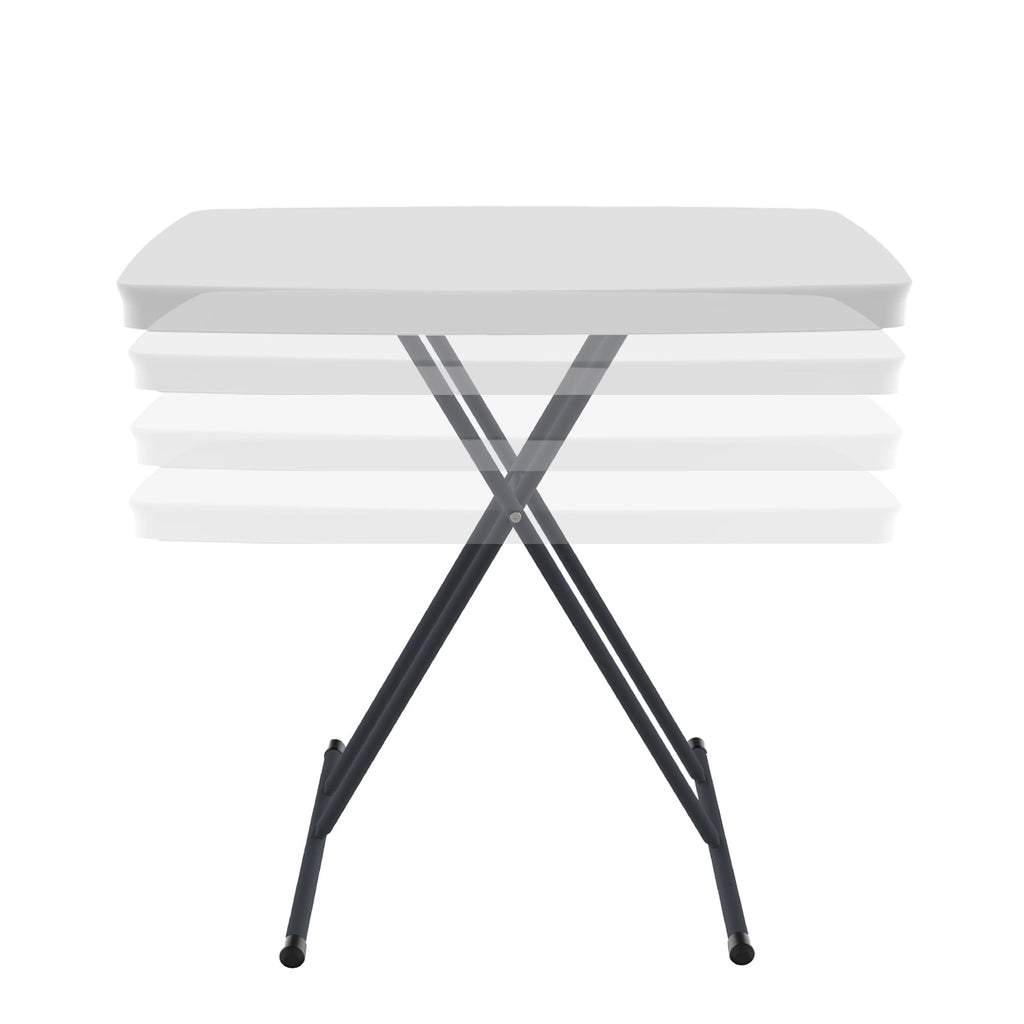 WASUHE 30 Small Folding Table, Height Adjustment Tv Tray Table, Practical Portable Tv Dinner Table for Eating, Sofa, Indoor/Outdoor, White