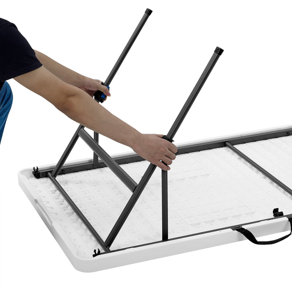 Mainstays 8' Rectangle Centerfold Folding Table, White