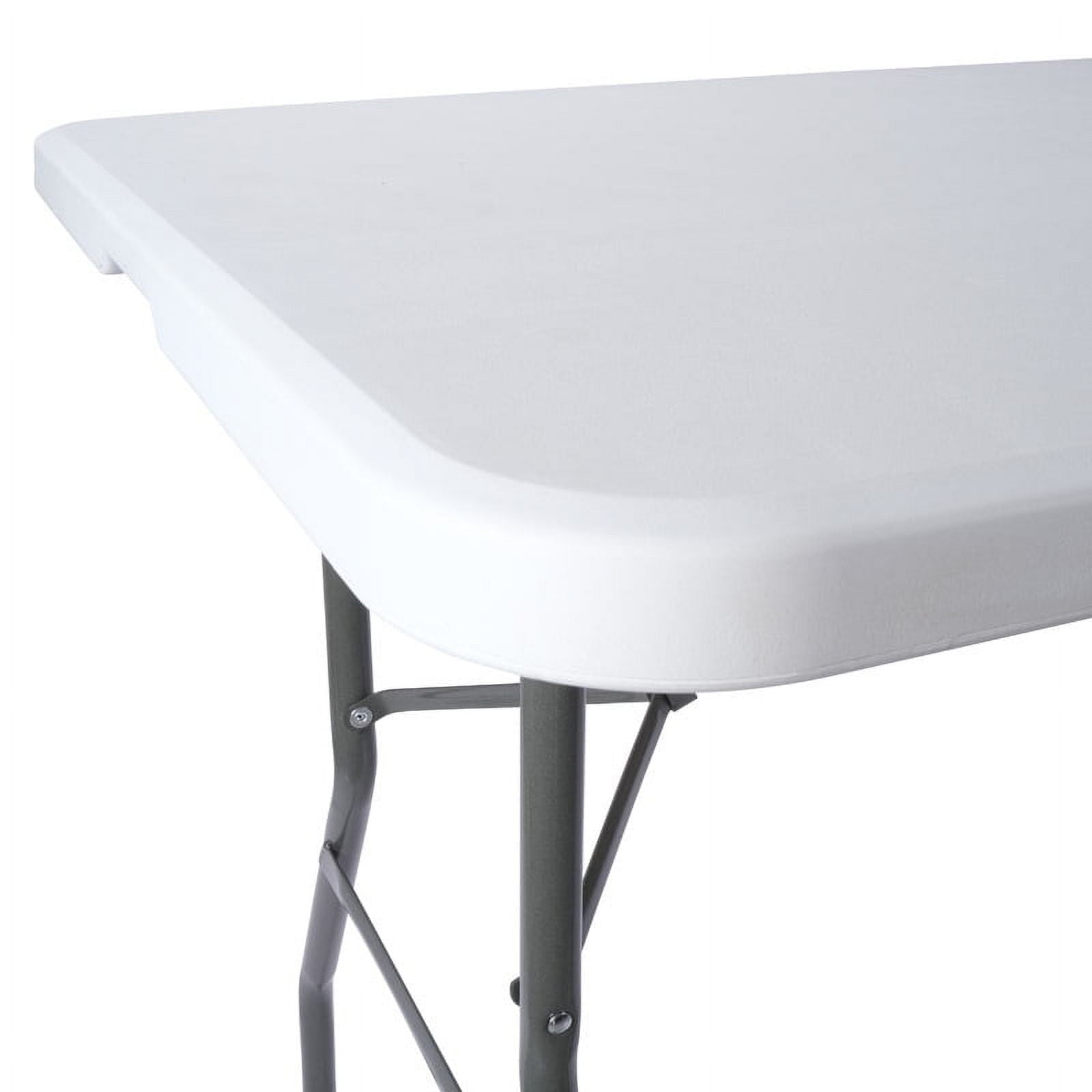 Leumius 6 Foot Folding Table,Fold-in-Half Plastic Table,Indoor Outdoor Picnic Party Dining Camp Tables,White