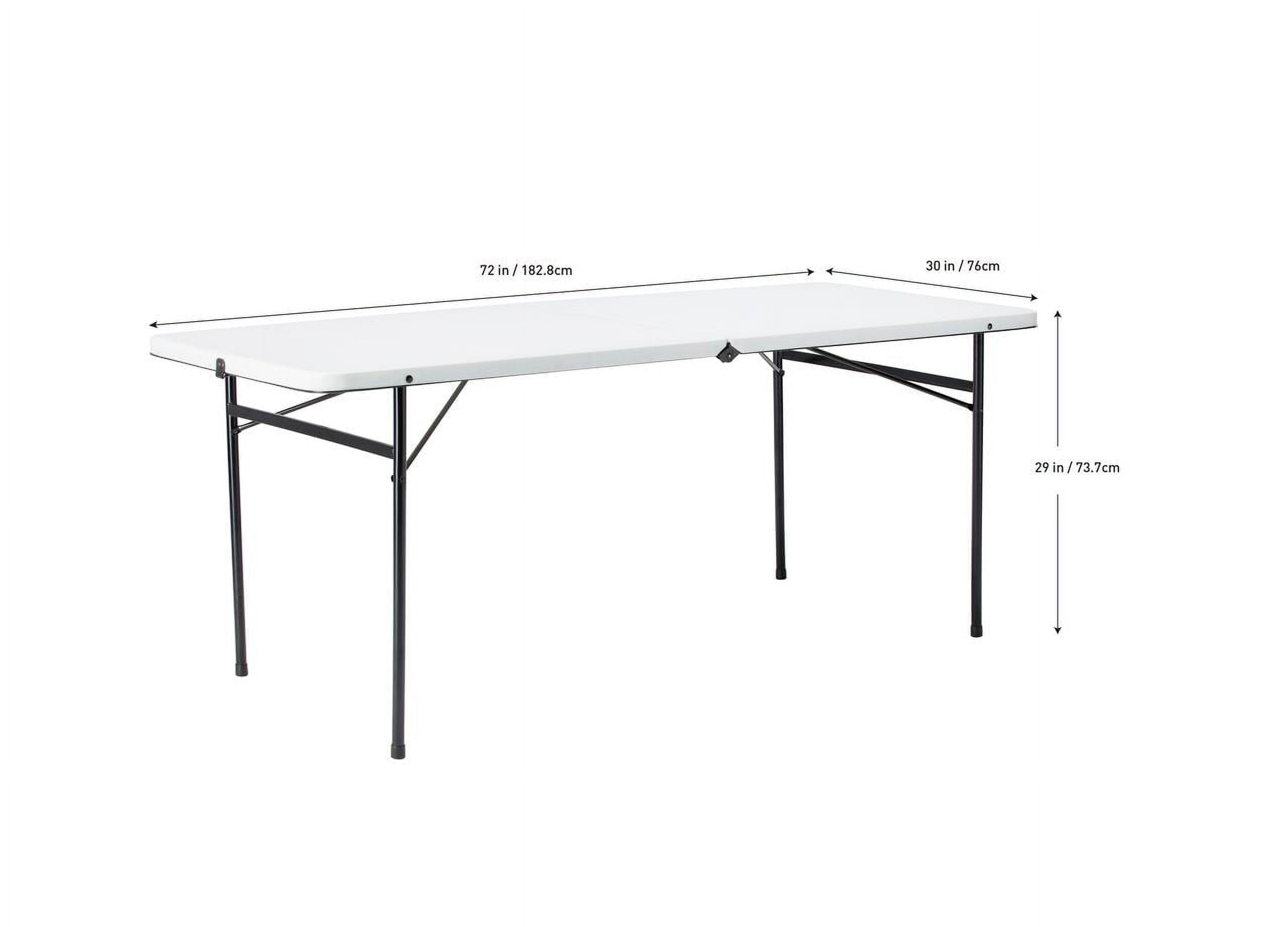 Mainstays 6' Rectangle Centerfold Folding Table, White