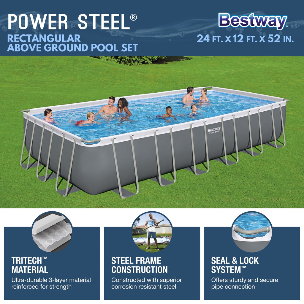 Bestway 18ft x 9ft x 4ft Rectangular Above Ground Swimming Pool Kit