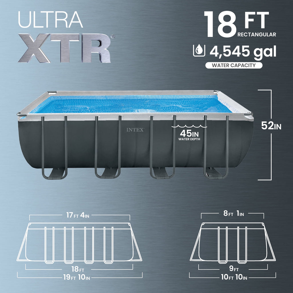 INTEX 18ft x 9ft x 52in Ultra XTR Above Ground Pool and Solar Pool Cover