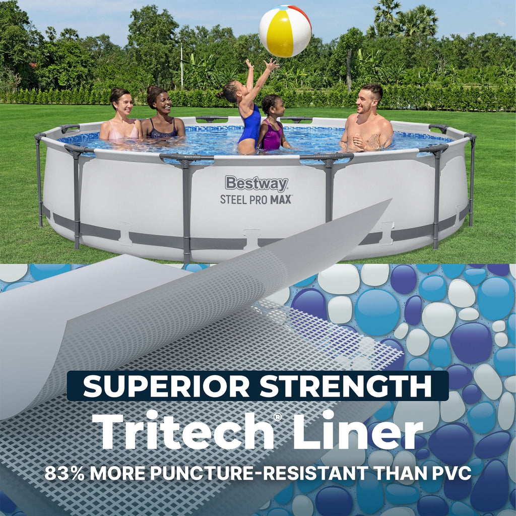 Bestway Steel Pro MAX 10'x30\ Metal Frame Above Ground Pool Set w/ Filter Pump & Cartridge