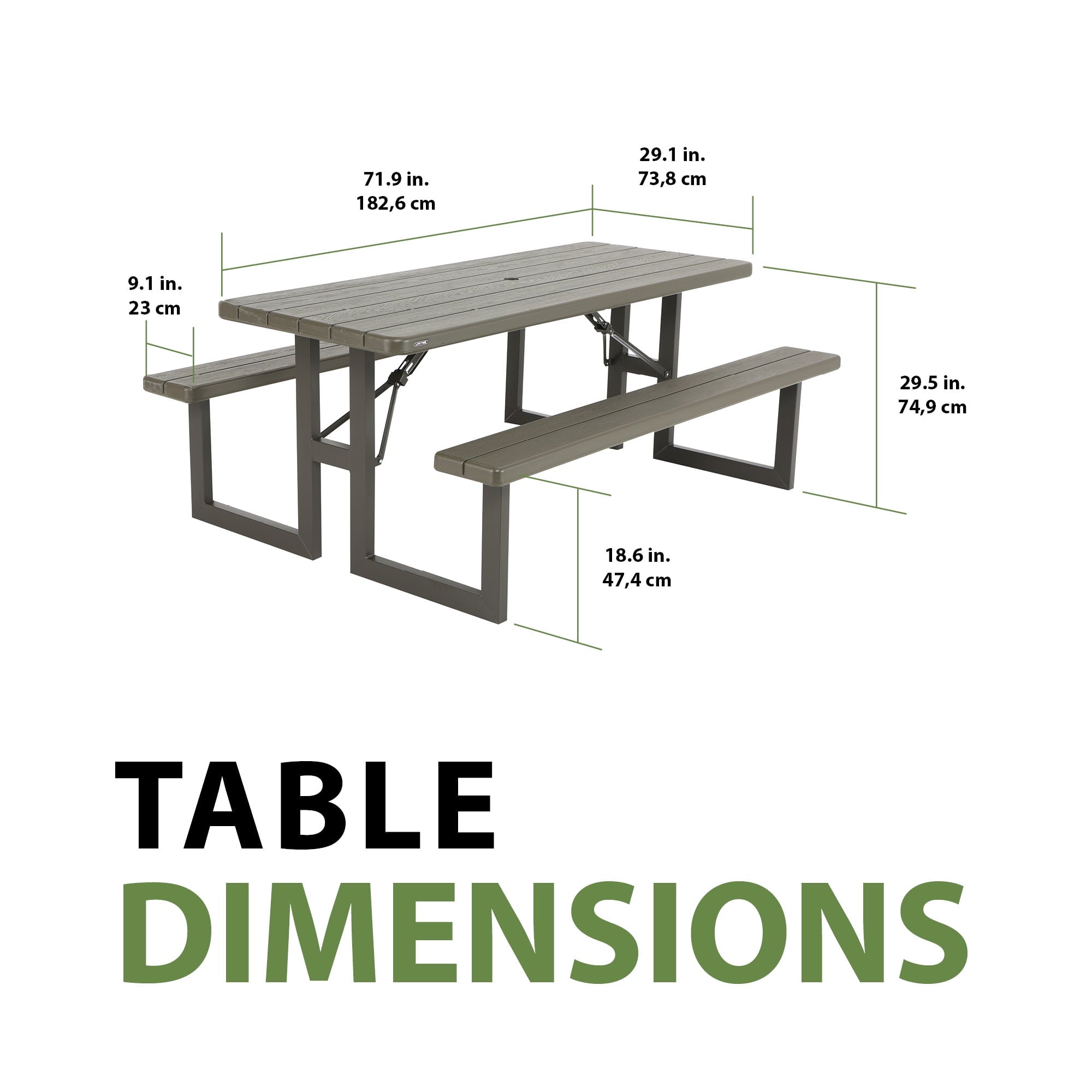 Lifetime 6-Foot Craftsman Outdoor Polyethylene Folding Picnic Table